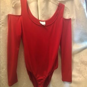 Bisou Bisou body suit, cut outs shoulder & arms.